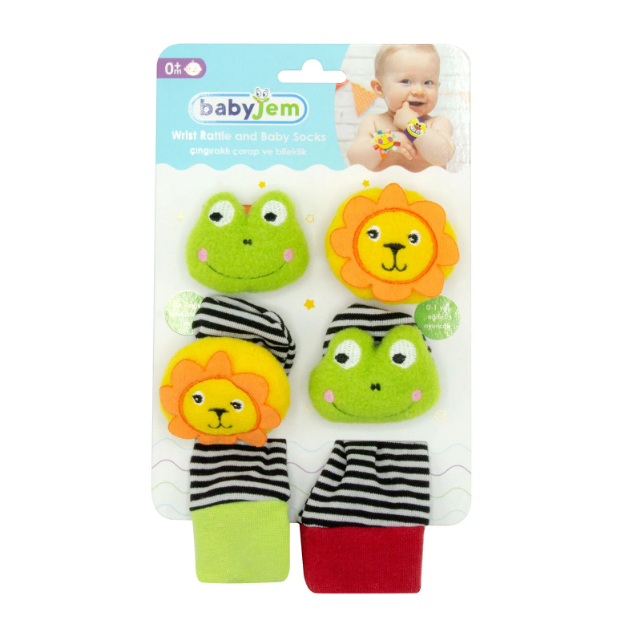 BABYJEM 471 ÇINGIRAKLI ÇORAP VE BİLEKLİK ASLAN-KURBAĞA 47103