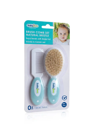 BABYJEM 519 FIRÇA TARAK SETİ DOĞAL KIL MAVİ 51901