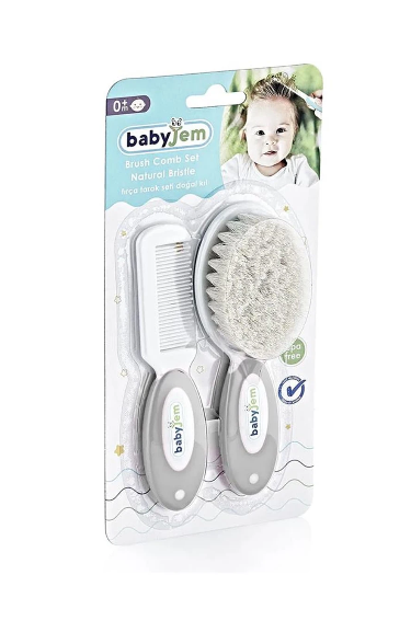 BABYJEM 519 FIRÇA TARAK SETİ DOĞAL KIL Gri 51903
