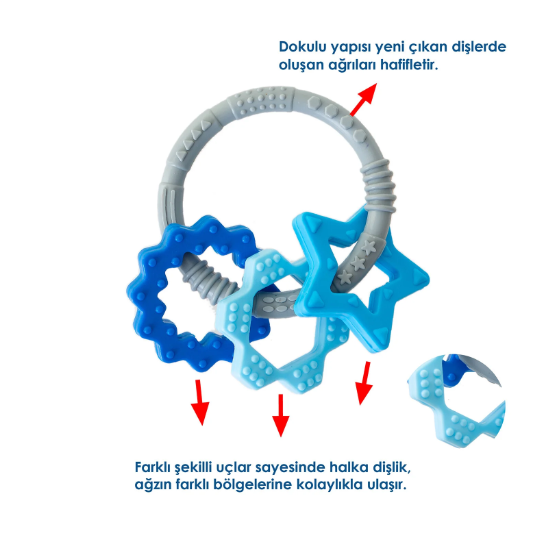 BABYJEM 807 SİLİKON HALKA DİŞLİK Mavi 80701