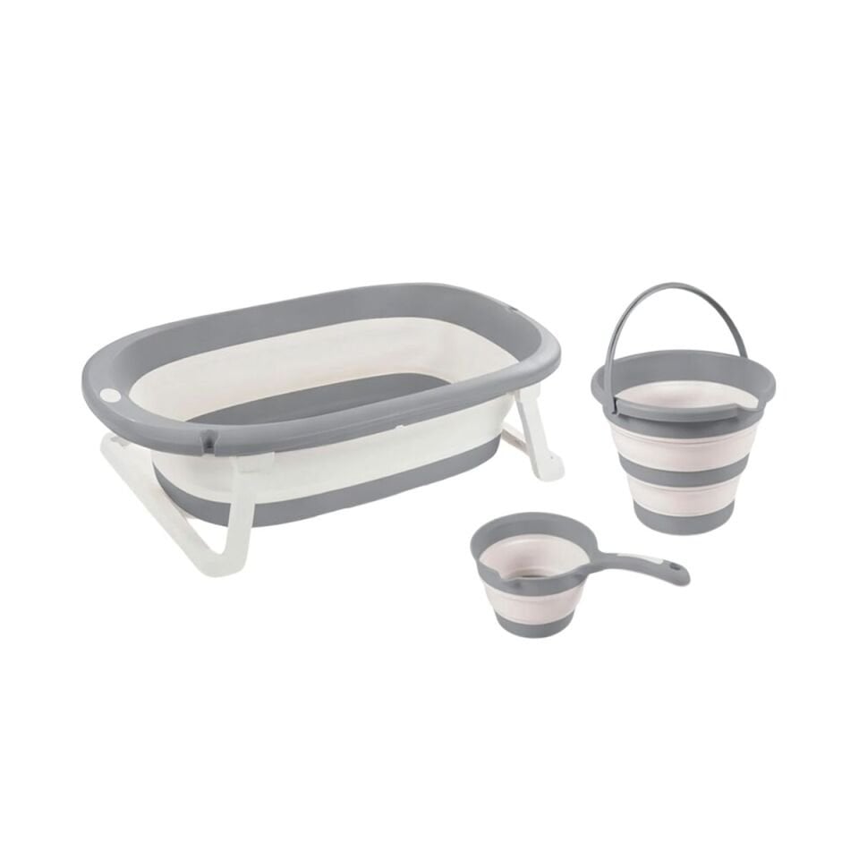 Dolu Nuve Katlanabilir Üçlü Set- Gri 7273