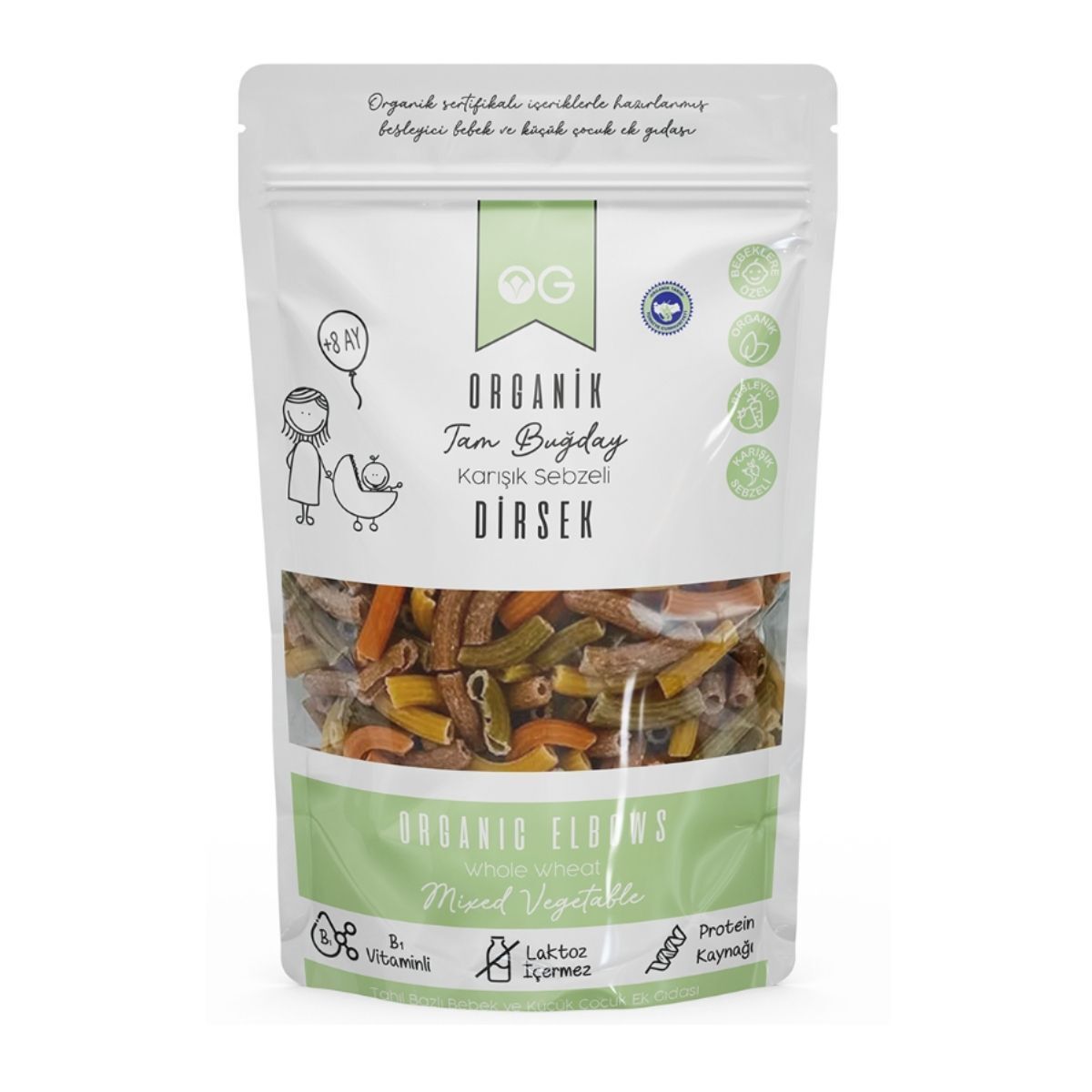 OG Organik Karışık Sebzeli Dirsek Makarna 200 G