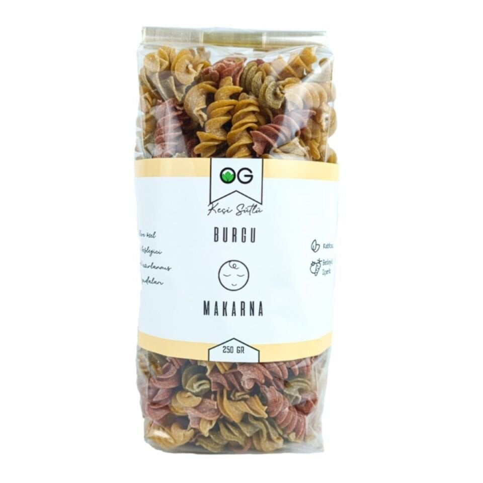 OG Natural Organik Keçi Sütlü Sebzeli Burgu Makarna 250 G