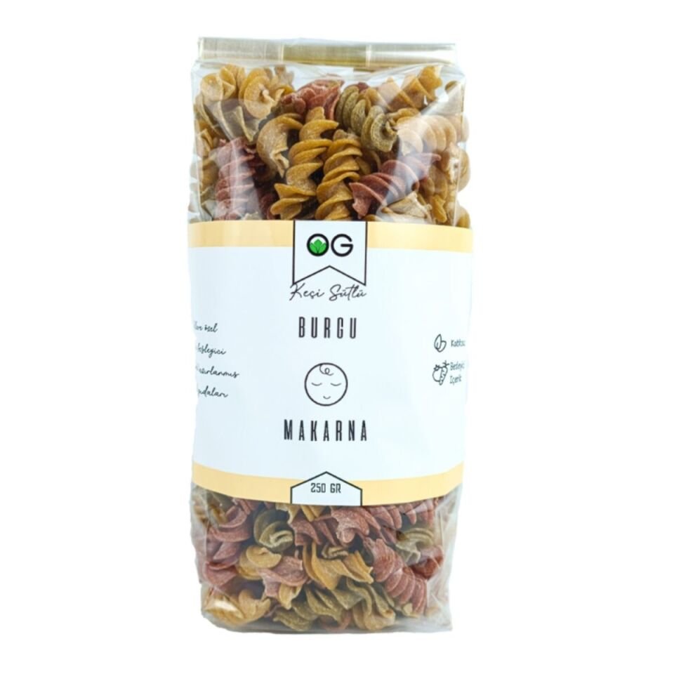 OG Natural Organik Keçi Sütlü Sebzeli Burgu Makarna 250 G