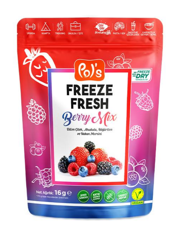 Pol’s Freeze Fresh Dondurularak Kurutulmuş Berry Mix 16 g