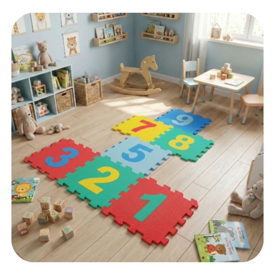 9 Parça Sayılar Puzzle Yer Matı