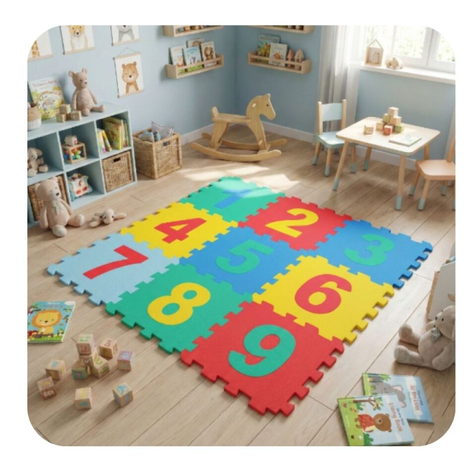 9 Parça Sayılar Puzzle Yer Matı