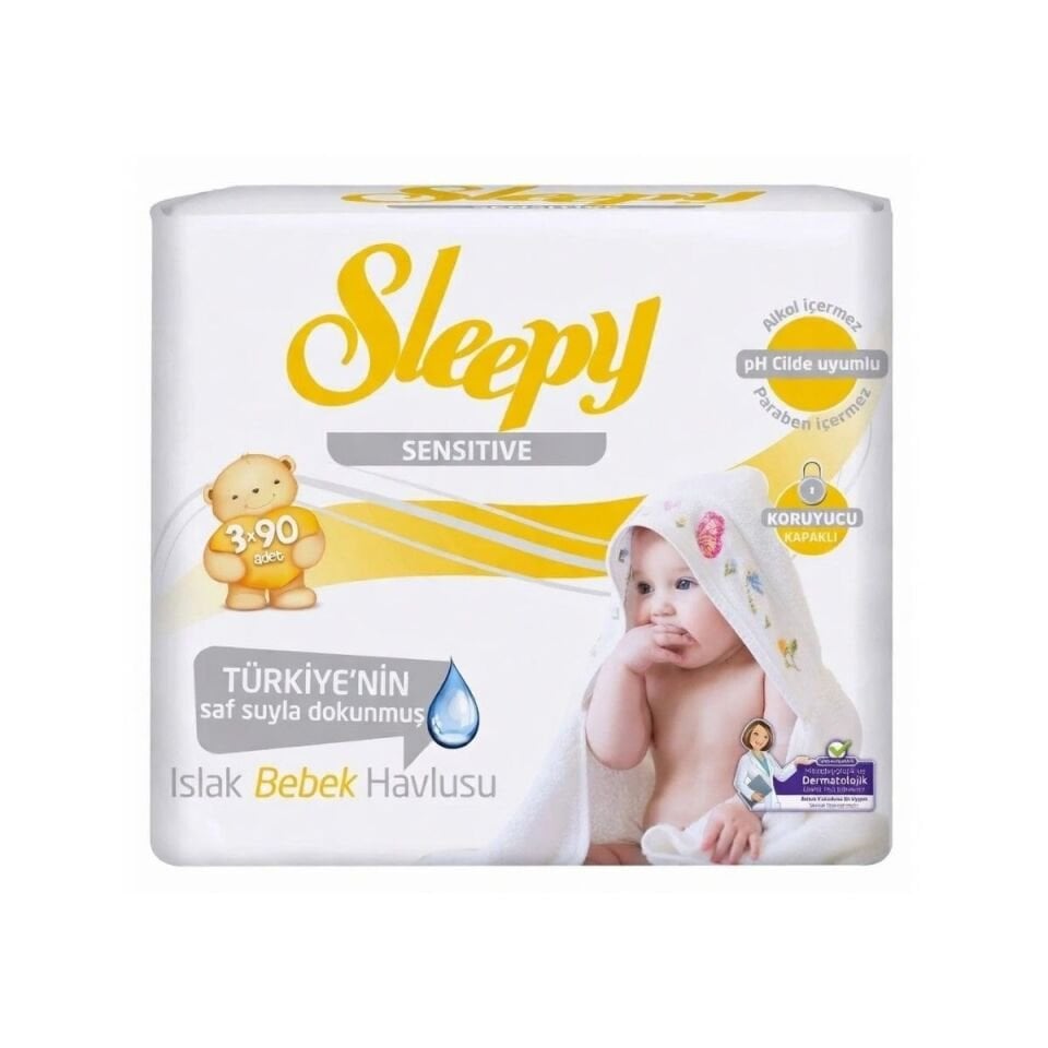 Sleepy Sensitive Islak Havlu 3x90