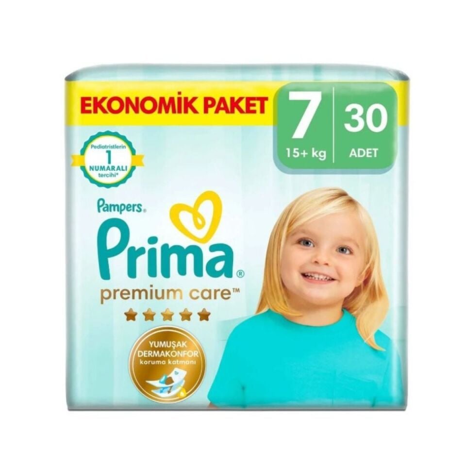 Prima Premium Care Cırtlı Bebek Bezi 7 Numara 30'lu