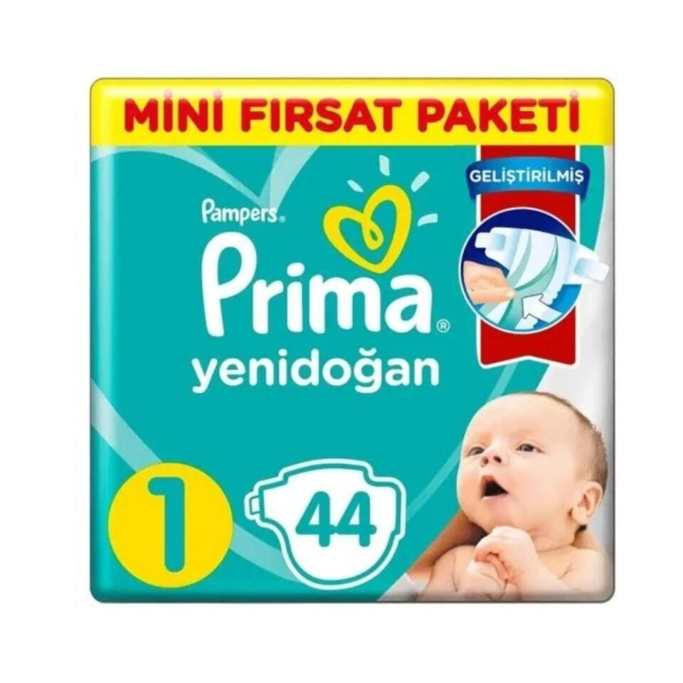 Prima Aktif Bebek Fırsat Paketi Cırtlı Bebek Bezi 1 Numara 44'lü