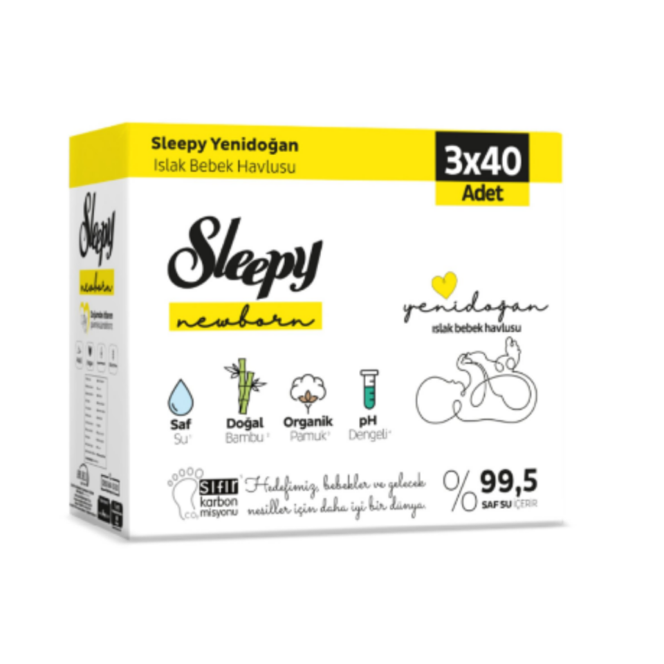 Sleepy Yenidoğan Islak Mendil 3x40