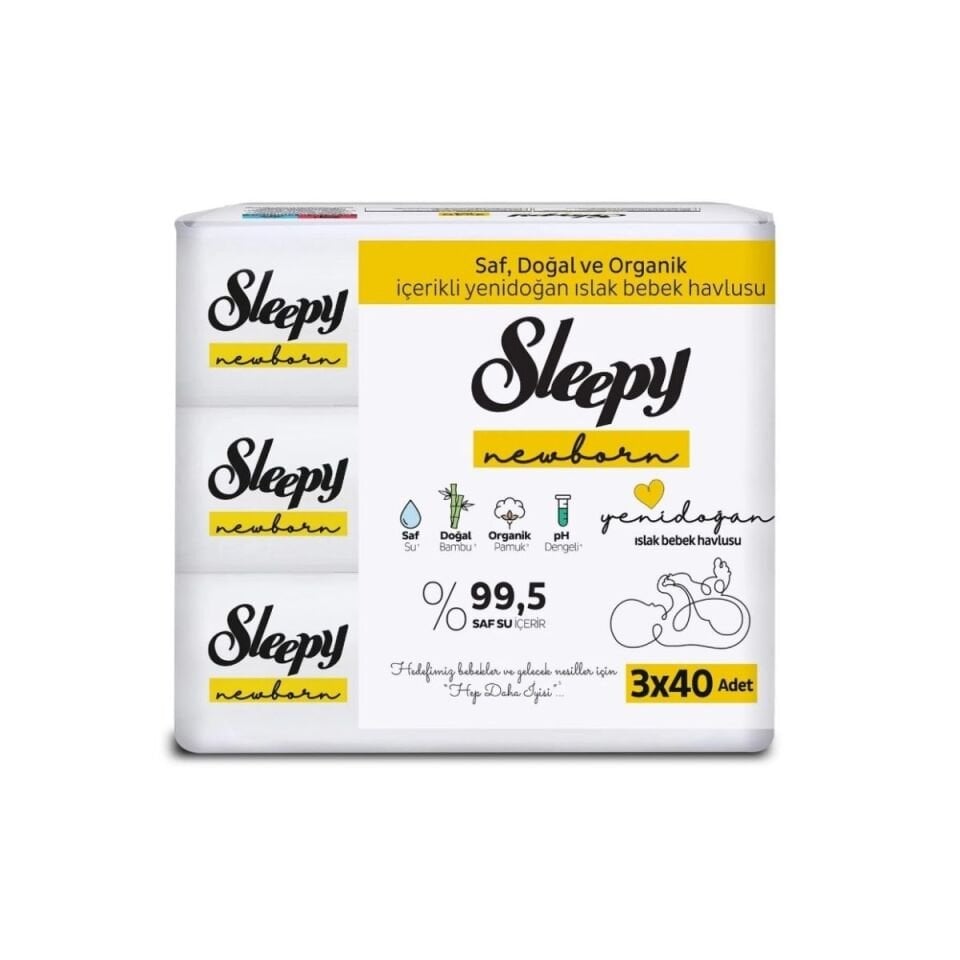 Sleepy Islak Mendil Yenidoğan 3x40