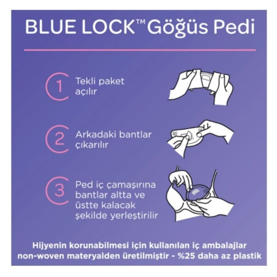 Lansinoh Blue Lock Göğüs Pedi 36'lı