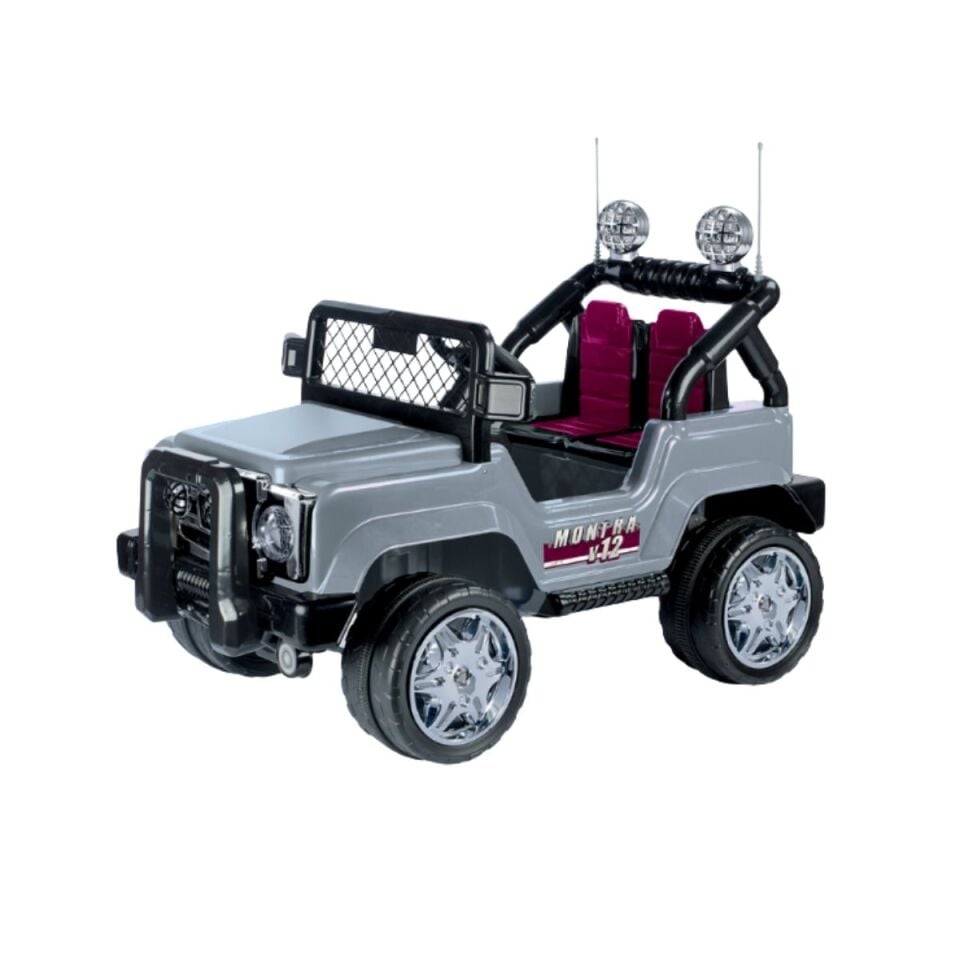 Dolu Montra 12 Volt Kumandalı Akülü Araba Gri 8090