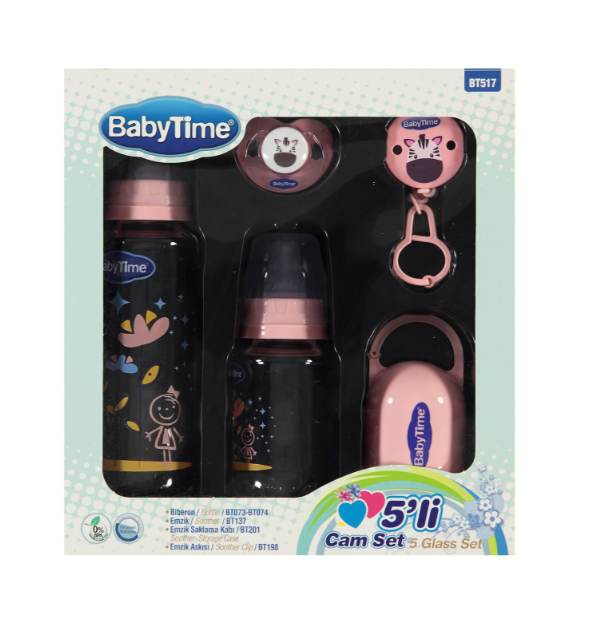 BabyTime  5'li Cam Biberon Seti BT517