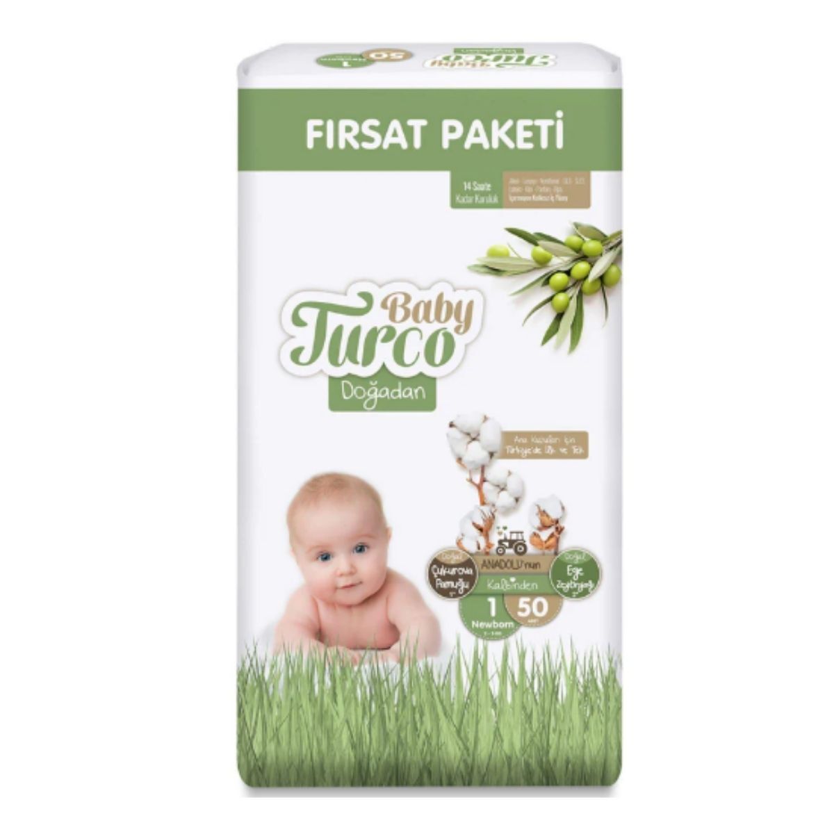 Baby Turco Doğadan Fırsat Paketi Cırtlı Bebek Bezi 1/50