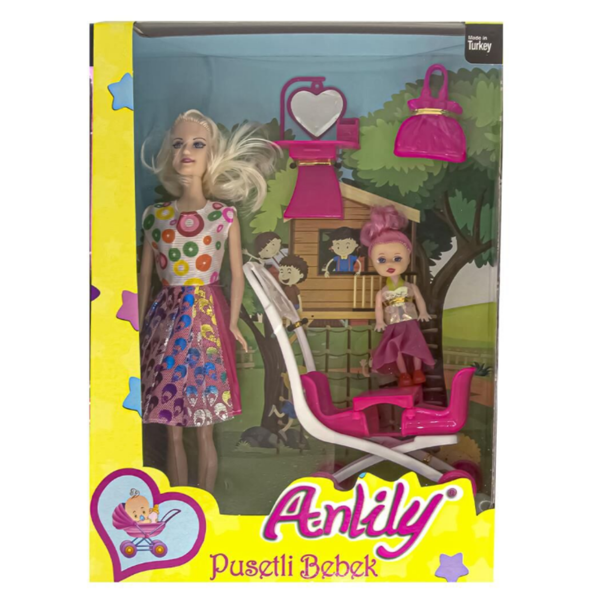 OYD-02405 Anlily Kutuda 2'li Pusetli Bebek