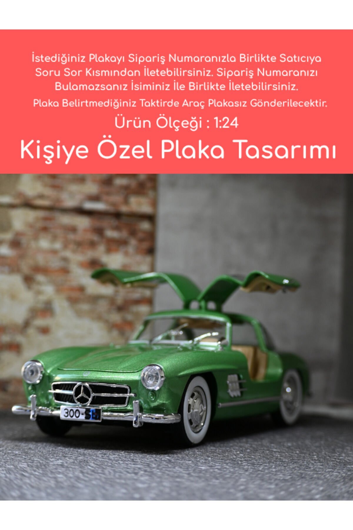 MERCEDES BENZ 300SL METAL ARABA YEŞİL