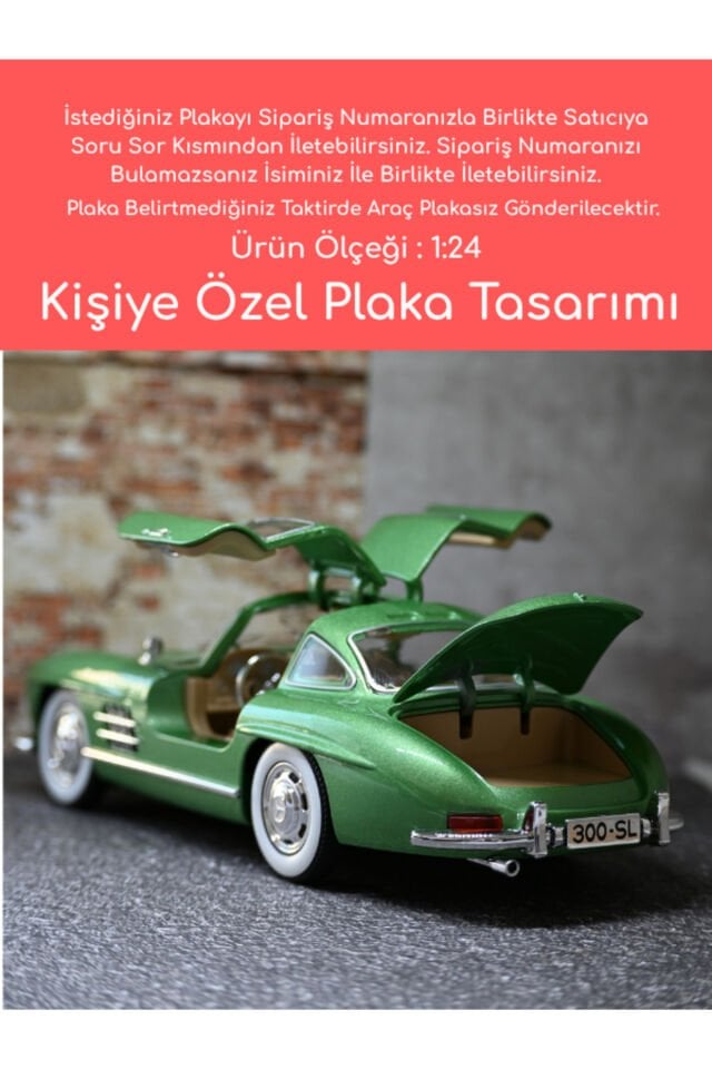 MERCEDES BENZ 300SL METAL ARABA YEŞİL