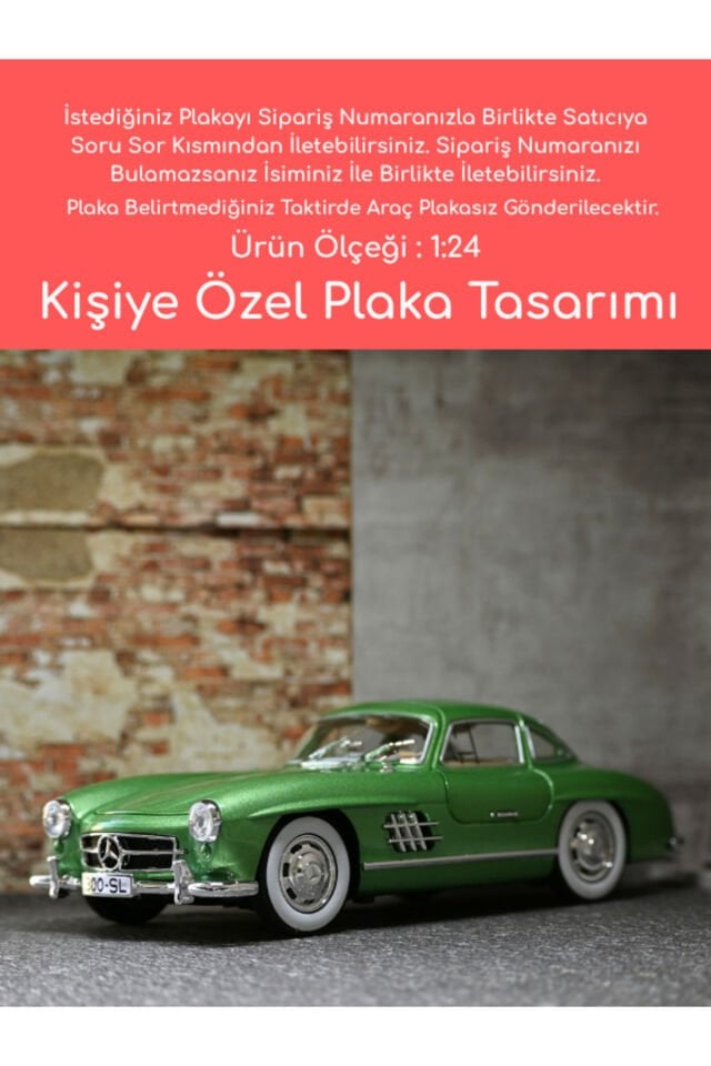 MERCEDES BENZ 300SL METAL ARABA YEŞİL