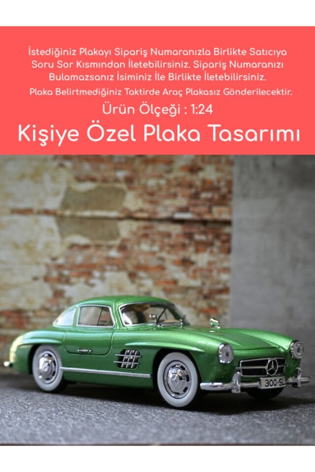 MERCEDES BENZ 300SL METAL ARABA YEŞİL