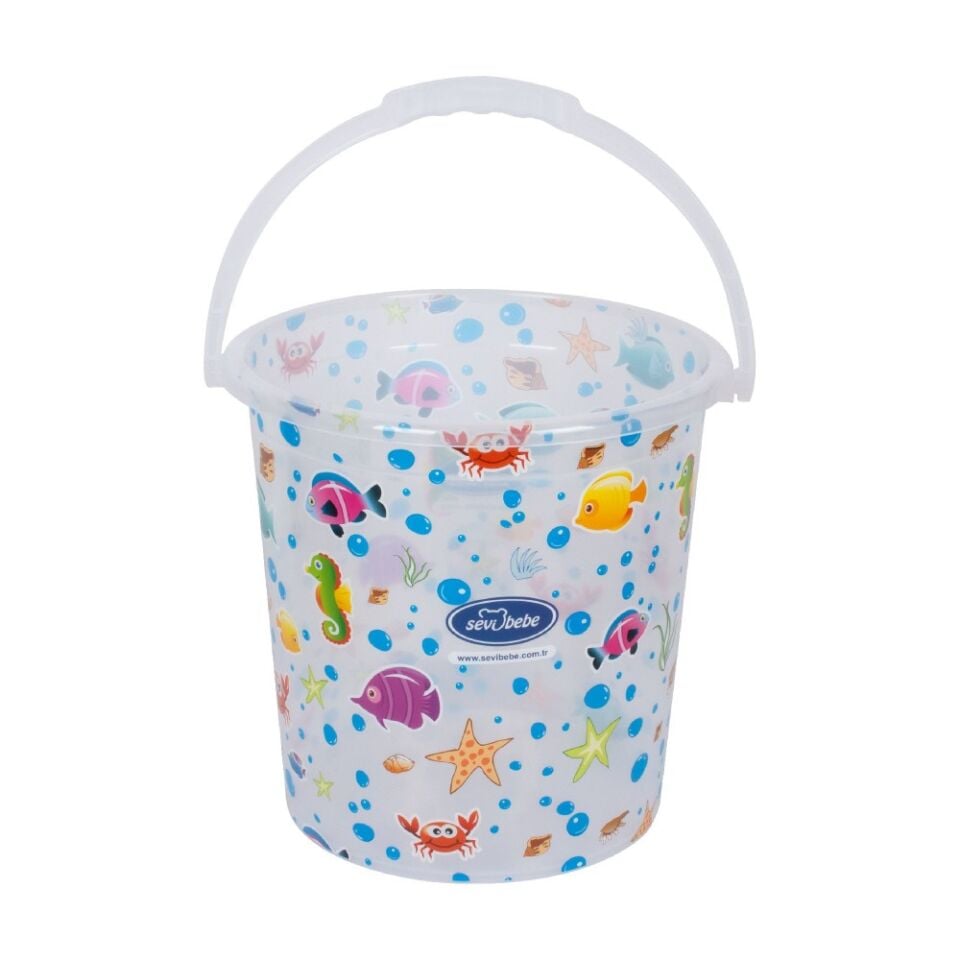 Sevi Bebe Şeffaf Desenli Banyo Kovası 17lt Beyaz