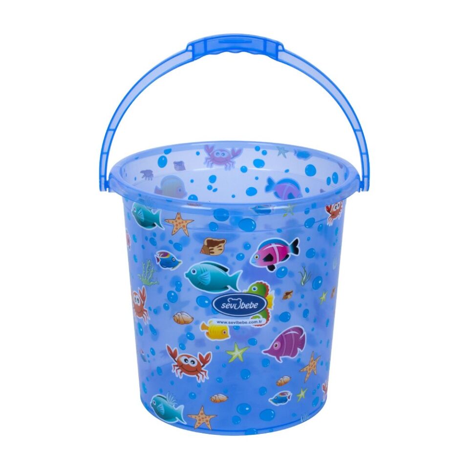 Sevi Bebe Şeffaf Desenli Banyo Kovası 17lt Mavi