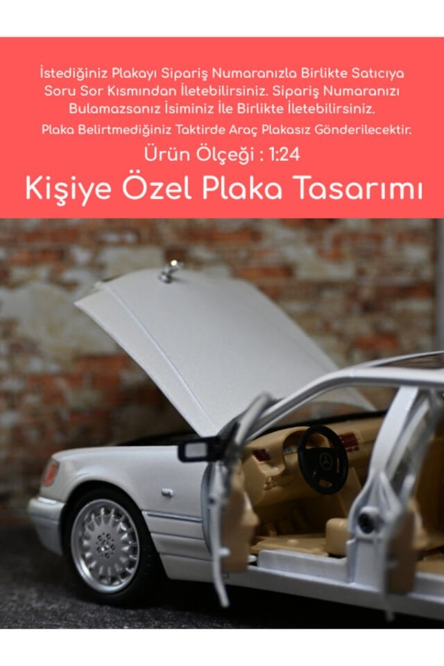MERCEDES S320 METAL ARABA 1:24 BEYAZ