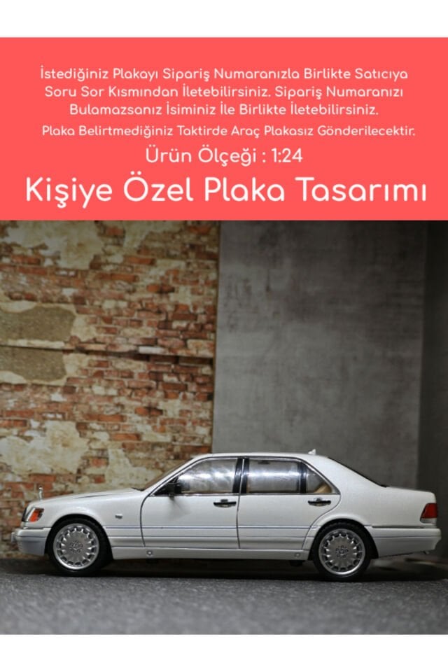 MERCEDES S320 METAL ARABA 1:24 BEYAZ