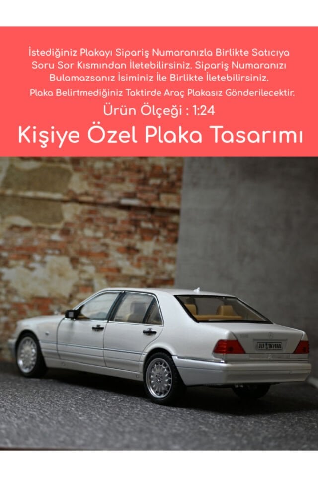 MERCEDES S320 METAL ARABA 1:24 BEYAZ