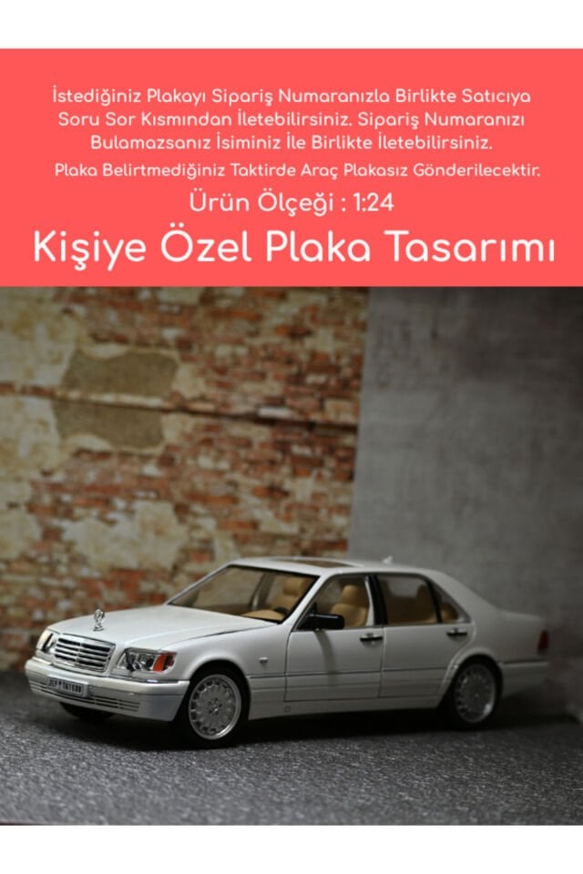 MERCEDES S320 METAL ARABA 1:24 BEYAZ