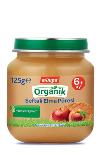 Milupa Organik Elma Şeftali Püresi 6+ Ay 125 gr