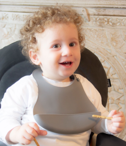 Babyjem Mini Slikon Önlük Gri 718