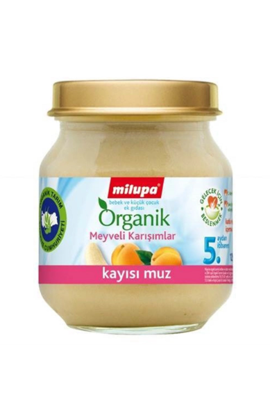 Milupa Organik Kayısı Muz Püresi 6+ Ay 125 gr