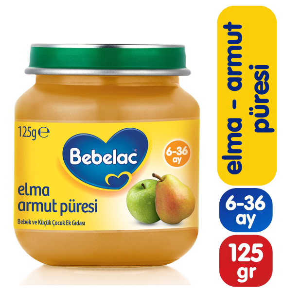 Bebelac Organik Elma Armut Püresi 6+ Ay 125 gr