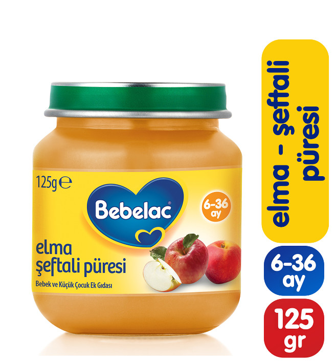 Bebelac Organik Şeftali Elma Püresi 6+ Ay 125 gr