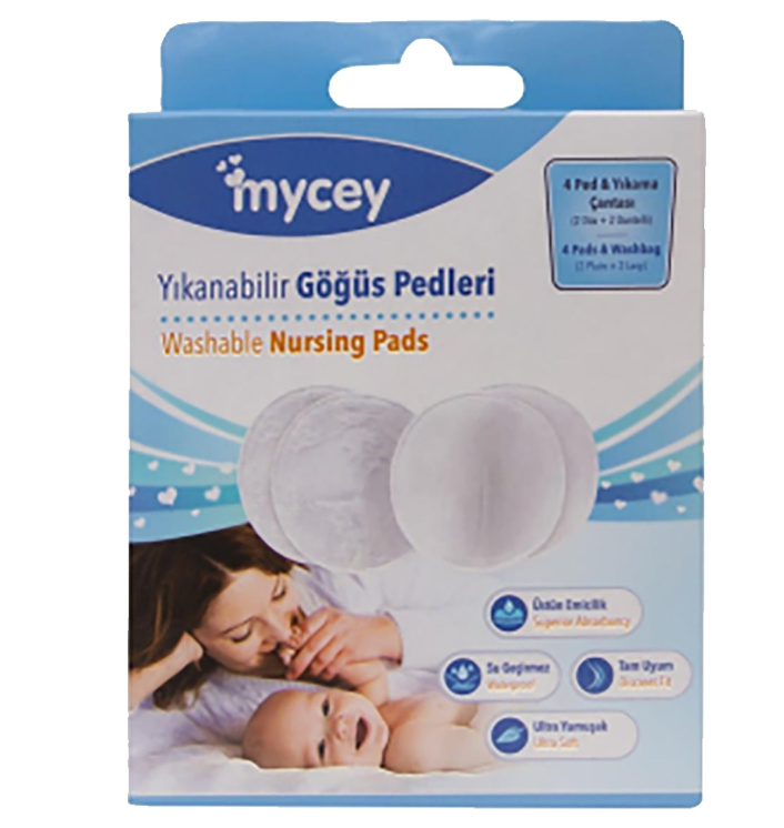 Mycey Yıkanabilir Göğüs Pedleri 4'lü