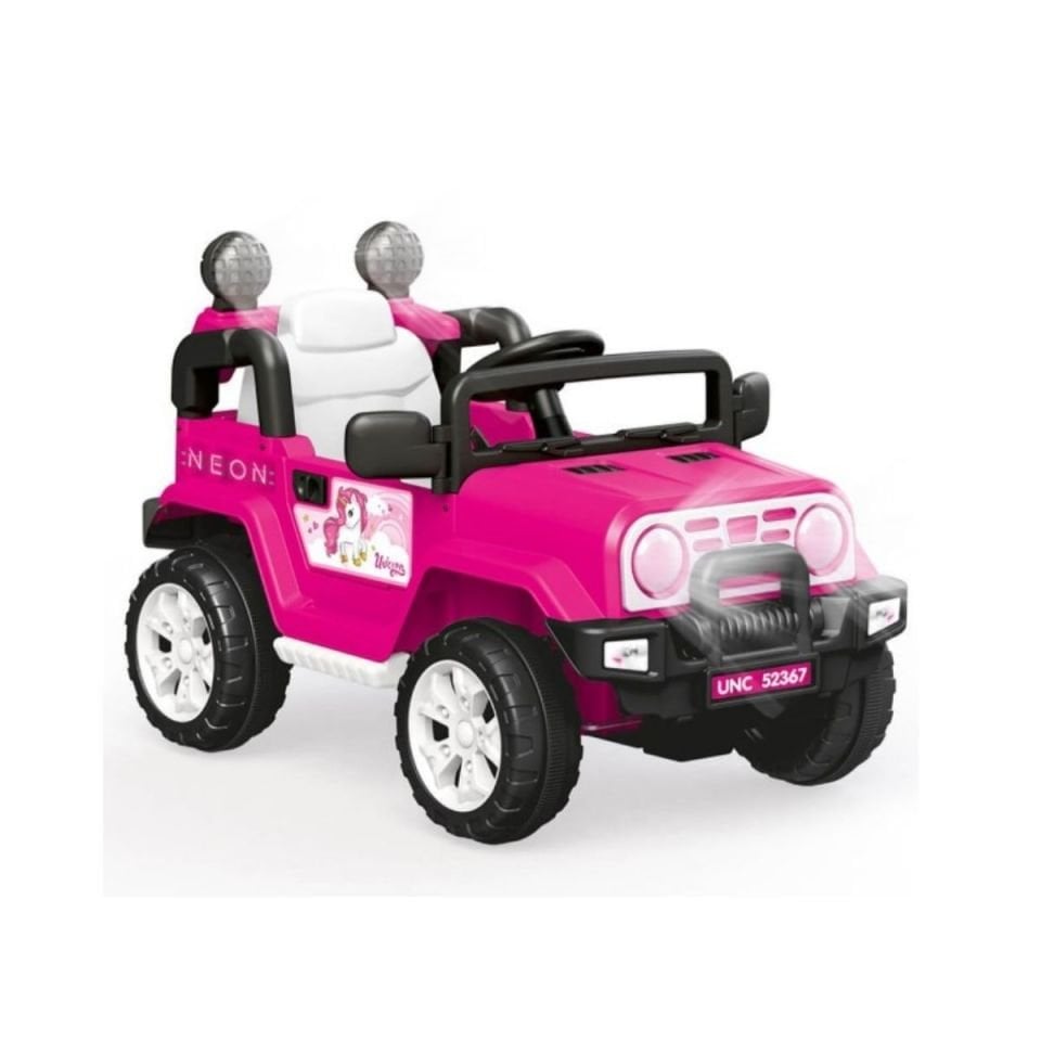Dolu Neon Uzaktan Kumandalı Akülü Araba 12 V Pembe