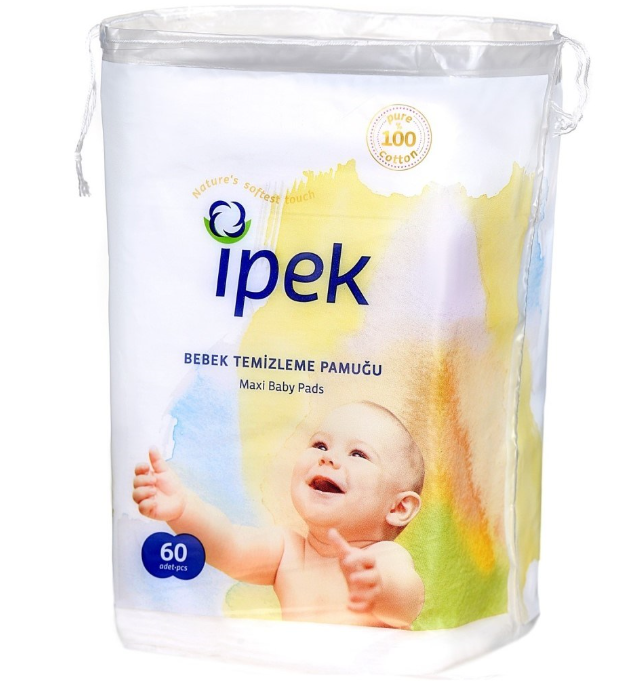 İpek Bebek Temizleme Pamuğu 60'lı