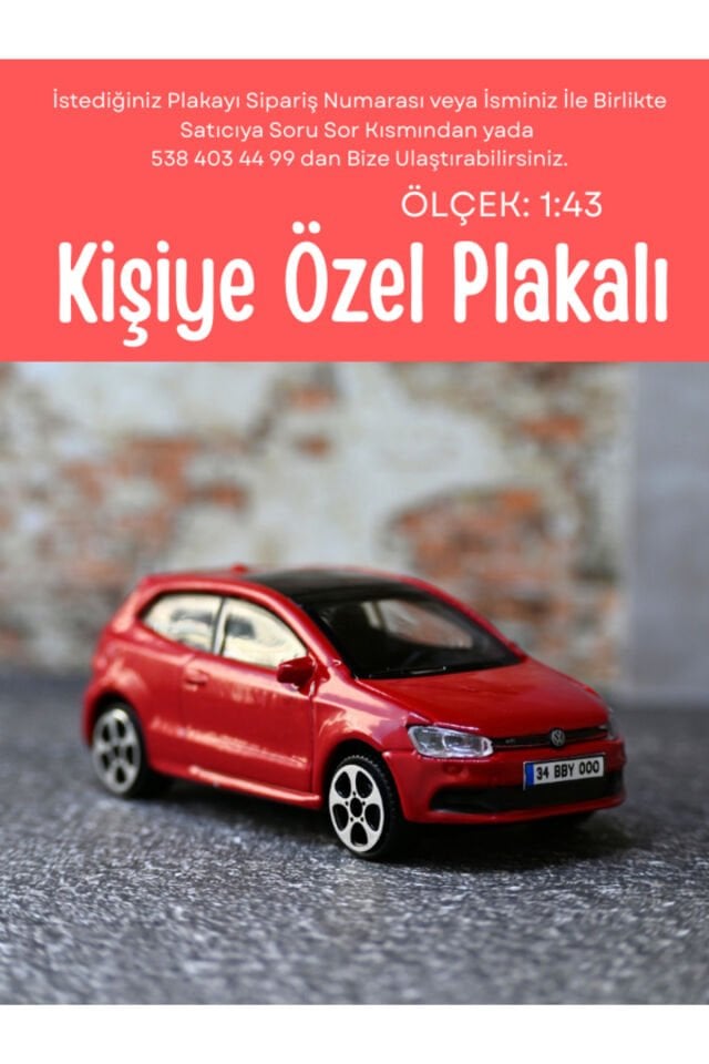 BRAGO 1:43 POLO METAL ARABA KIRMIZI