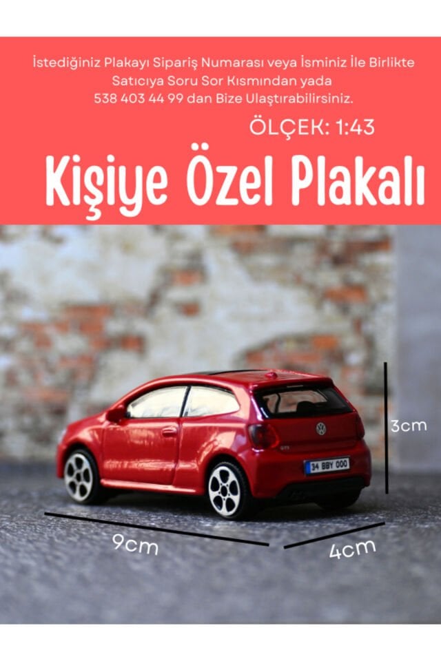 BRAGO 1:43 POLO METAL ARABA KIRMIZI