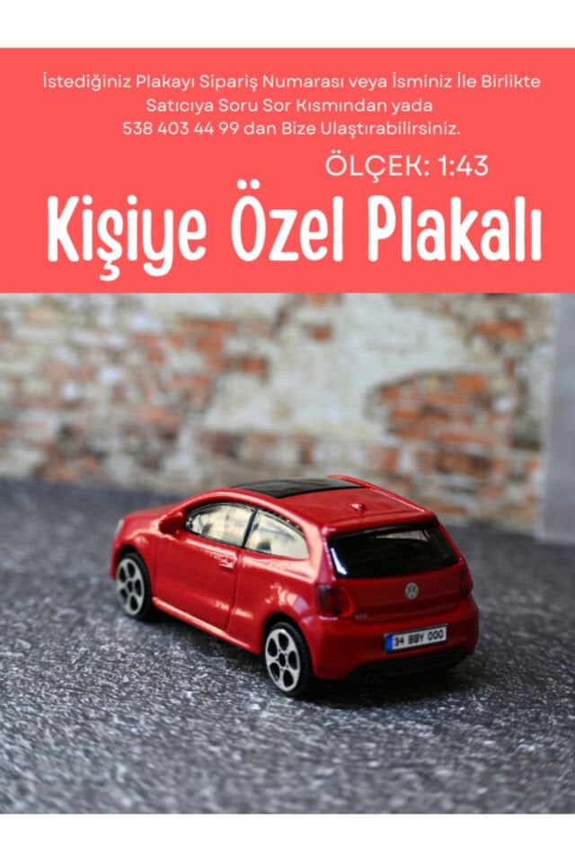 BRAGO 1:43 POLO METAL ARABA KIRMIZI