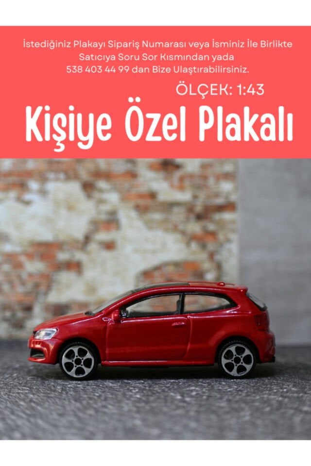 BRAGO 1:43 POLO METAL ARABA KIRMIZI