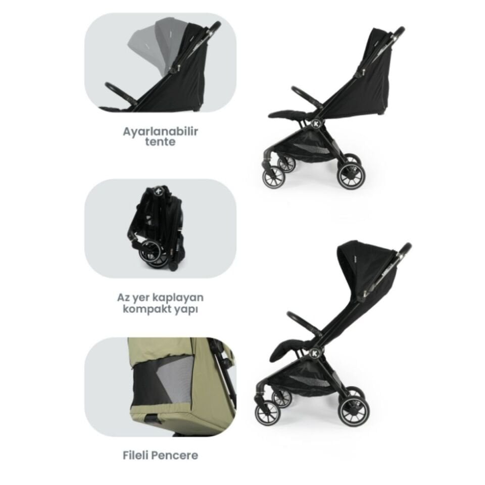 Kanz Bold Bebek Arabası Ironblack