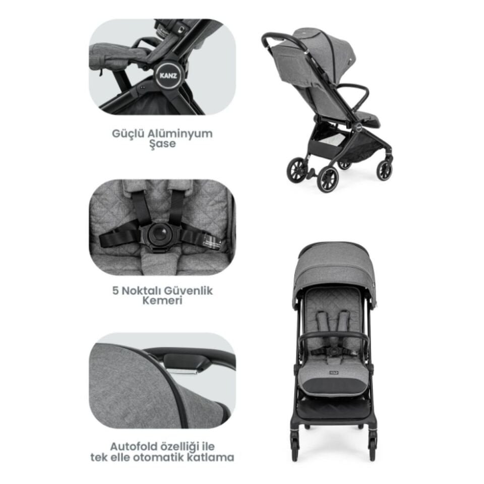 Kanz Bold Bebek Arabası Steel Grey