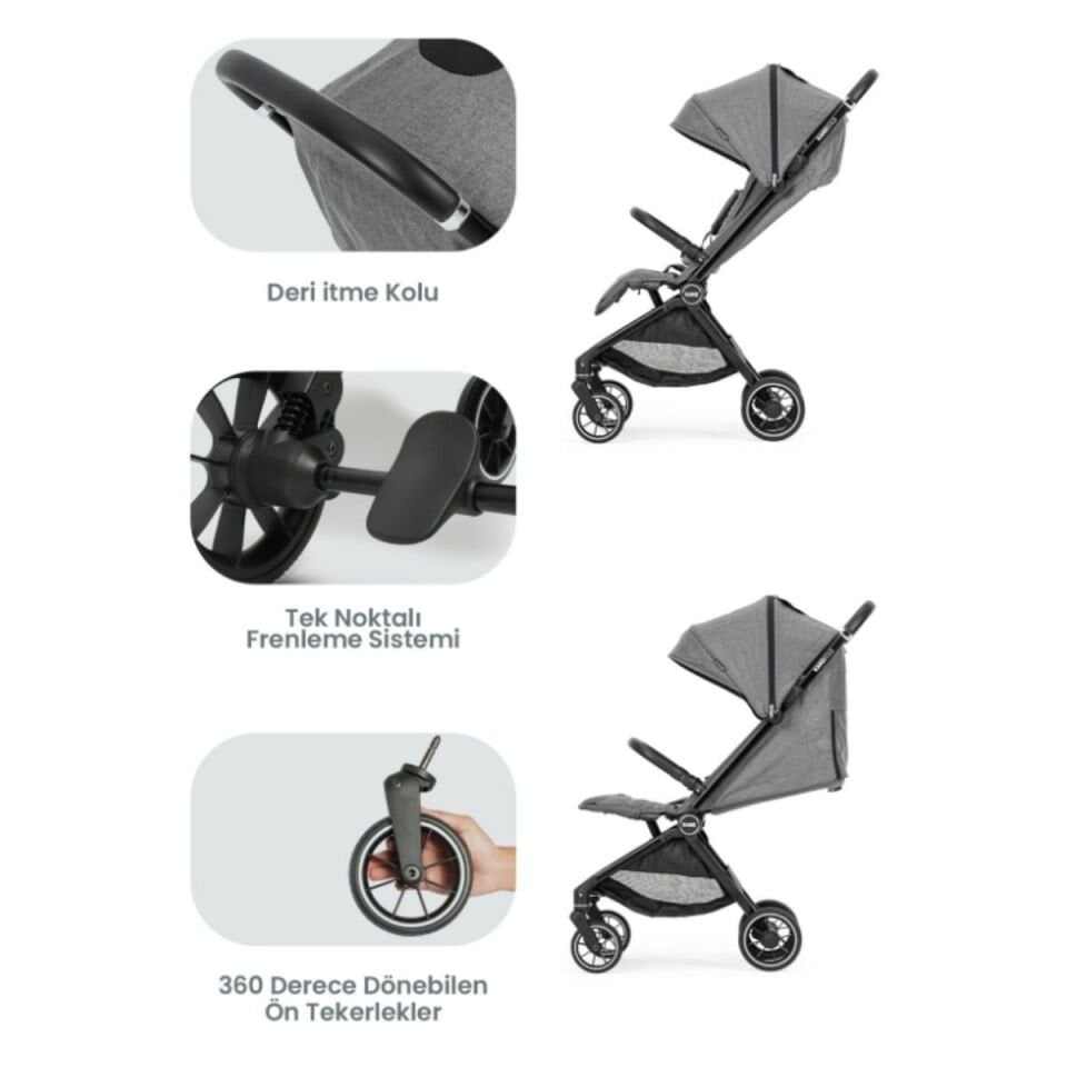 Kanz Bold Bebek Arabası Steel Grey
