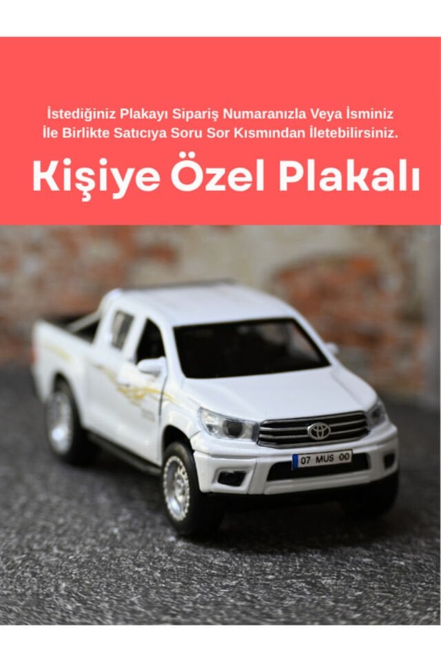 TOYOTA HİLUX METAL OYUNCAK ARABA BEYAZ