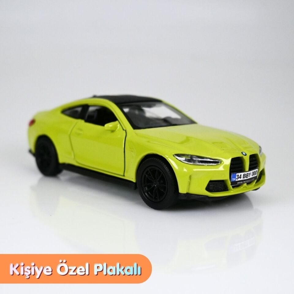 Bmw M4 Metal Model Araba Yeşil - Kişiye Özel Plakalı 1:36 Ölçek