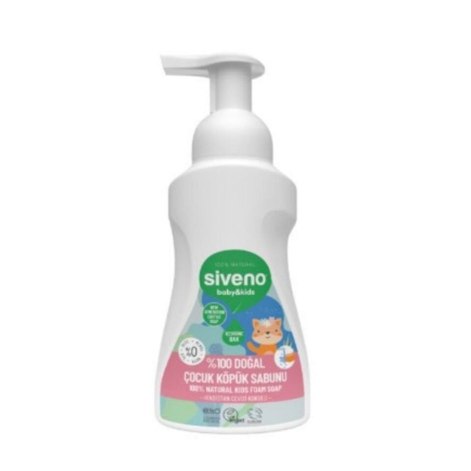 Siveno Zeytinyağlı Çocuk Köpük Sabun Yoğun Nemlendirici Arındırıcı Bitkisel Vegan 250 ml