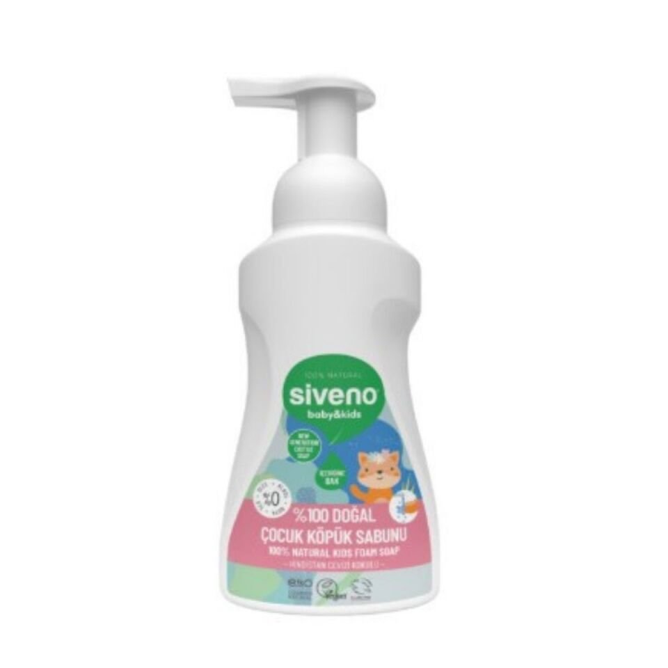 Siveno Zeytinyağlı Çocuk Köpük Sabun Yoğun Nemlendirici Arındırıcı Bitkisel Vegan 250 ml